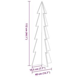Berkfield Home Festive Wooden Christmas Tree for Decoration White 112 cm Solid W - thumbnail 8