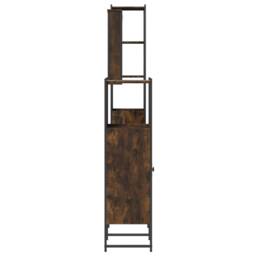 Berkfield Home Durable 4 Piece Bathroom Furniture Set Smoked Oak Engineered Wood in Brown - thumbnail 7