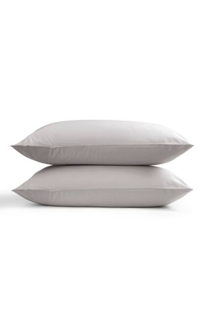 CHRISTY 400TC Luxury Cotton Sateen Plain Dye King Pillowcases Pair in Pale Grey - image 1