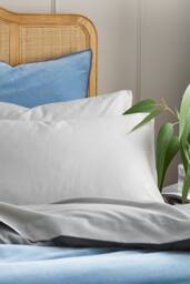 CHRISTY 400TC Luxury Cotton Sateen Plain Dye King Pillowcases Pair in Pale Grey - thumbnail 2