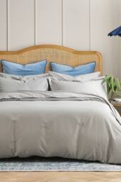 CHRISTY 400TC Luxury Cotton Sateen Plain Dye King Pillowcases Pair in Pale Grey - thumbnail 4