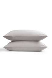 CHRISTY 400TC Luxury Cotton Sateen Plain Dye King Pillowcases Pair in Pale Grey - thumbnail 1