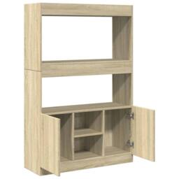 Berkfield Home Highboard¬†Sonoma Oak 92x33x140 cm Engineered Wood in Light Tan - Size: 92 x 33 x 140 cm - thumbnail 8