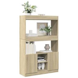 Berkfield Home Highboard¬†Sonoma Oak 92x33x140 cm Engineered Wood in Light Tan - Size: 92 x 33 x 140 cm - thumbnail 4