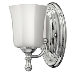 Loops IP44 Wall Light Faceted Glass Shade Compact Elegant Polished Chrome LED G9 3.5W in Clear - thumbnail 1