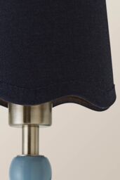 ValueLights Bobbins Pastel Bobble Wall Light & Navy Linen Lamp Shade - thumbnail 4