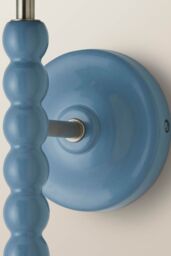 ValueLights Bobbins Pastel Bobble Wall Light & Navy Linen Lamp Shade - thumbnail 5