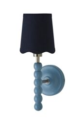 ValueLights Bobbins Pastel Bobble Wall Light & Navy Linen Lamp Shade - thumbnail 6