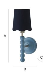 ValueLights Bobbins Pastel Bobble Wall Light & Navy Linen Lamp Shade - thumbnail 7