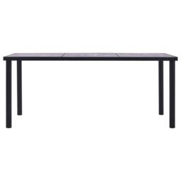 Berkfield Home Modern Dining Table Black & Concrete Grey 200x100x75 cm MDF - Size: 200 x 100 x 75 cm - thumbnail 3