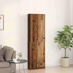 Berkfield Home Wardrobe Old Wood 55x25x189 cm Engineered Wood in Brown - Size: 55 x 25 x 189 cm - thumbnail 4
