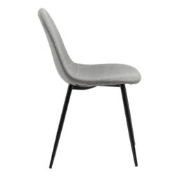 Wyld Haus Venice Set of 4 Light Grey Fabric Dining Chairs with Black Steel Legs - thumbnail 4