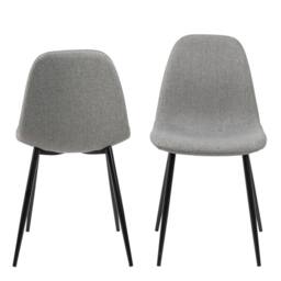 Wyld Haus Venice Set of 4 Light Grey Fabric Dining Chairs with Black Steel Legs - thumbnail 3