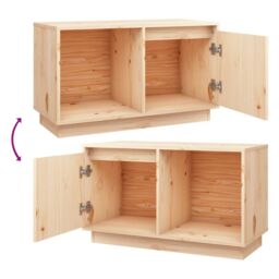 Berkfield Home TV Cabinet 74x35x44 cm Solid Wood Pine in Brown - Size: 74 x 35 x 44 cm - thumbnail 6