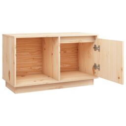Berkfield Home TV Cabinet 74x35x44 cm Solid Wood Pine in Brown - Size: 74 x 35 x 44 cm - thumbnail 4