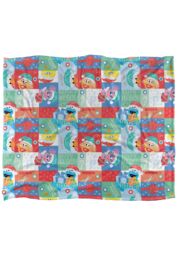 Sesame Street Happy Holiday Squares Pattern Silky Touch Super Soft Throw Blanket 152 X 127 cm in White - thumbnail 1