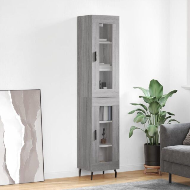Berkfield Home Highboard Grey Sonoma 34.5x34x180 cm Engineered Wood - image 1