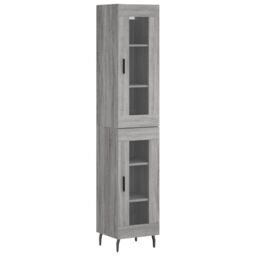 Berkfield Home Highboard Grey Sonoma 34.5x34x180 cm Engineered Wood - thumbnail 2