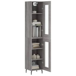 Berkfield Home Highboard Grey Sonoma 34.5x34x180 cm Engineered Wood - thumbnail 3