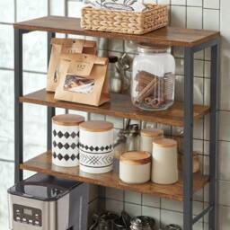 Pirlo Plush Industrial 6 Tier Wide Kitchen Storage Rack With Shelves in Brown - thumbnail 5