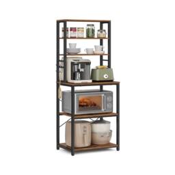 Pirlo Plush Industrial 6 Tier Wide Kitchen Storage Rack With Shelves in Brown - thumbnail 7