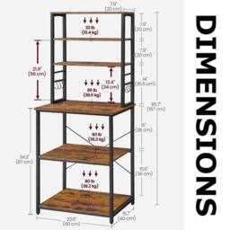 Pirlo Plush Industrial 6 Tier Wide Kitchen Storage Rack With Shelves in Brown - thumbnail 9