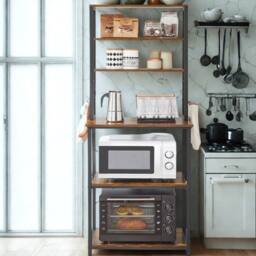 Pirlo Plush Industrial 6 Tier Wide Kitchen Storage Rack With Shelves in Brown - thumbnail 2