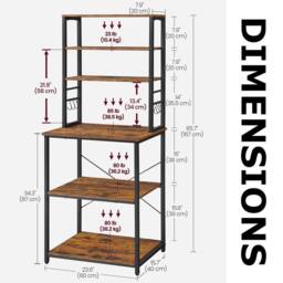 Pirlo Plush Industrial 6 Tier Wide Kitchen Storage Rack With Shelves in Brown - thumbnail 8