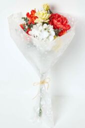 Homescapes Poppy & Rose Orange & Yellow Artificial Bouquet - thumbnail 2