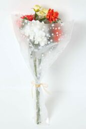Homescapes Poppy & Rose Orange & Yellow Artificial Bouquet - thumbnail 5