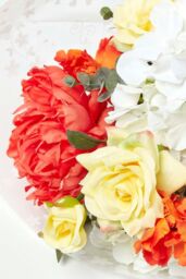 Homescapes Poppy & Rose Orange & Yellow Artificial Bouquet - thumbnail 4