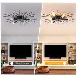 Garwarm 6 -Light 60cm Dimmable Sputnik Flush Mount in Black - thumbnail 7