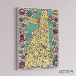 "Artery8 Shurtleff 1926 New Hampshire Pictorial Map Canvas Wall Art Print - Size: W18"" x H24""" - thumbnail 2