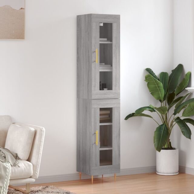 Berkfield Home Highboard Grey Sonoma 34.5x34x180 cm Engineered Wood - image 1