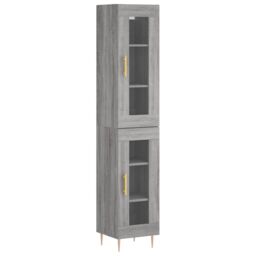 Berkfield Home Highboard Grey Sonoma 34.5x34x180 cm Engineered Wood - thumbnail 2