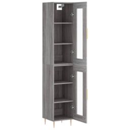 Berkfield Home Highboard Grey Sonoma 34.5x34x180 cm Engineered Wood - thumbnail 4