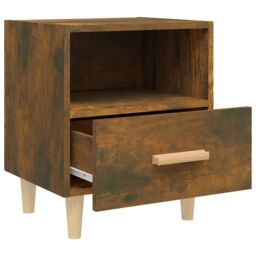 Berkfield Home Bedside Cabinet Smoked Oak 40x35x47 cm in Brown - Size: 40 x 35 x 47 cm - thumbnail 5