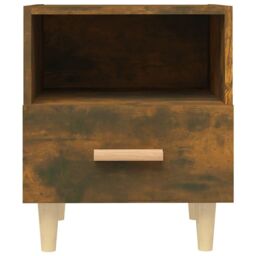 Berkfield Home Bedside Cabinet Smoked Oak 40x35x47 cm in Brown - Size: 40 x 35 x 47 cm - thumbnail 4