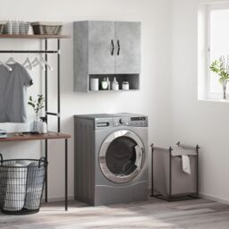 Berkfield Home Wall Cabinet Concrete Grey 60x31x70 cm Engineered Wood - Size: 60 x 31 x 70 cm - thumbnail 1