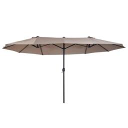 OUTSUNNY 4.6M Garden Patio Umbrella Canopy Parasol Sun Shade w/o Base in Tan - thumbnail 2