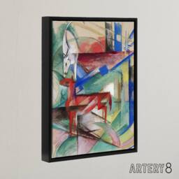 "Artery8 Landscape Animals Abstract Franz Marc Vintage Framed Canvas Wall Art - Size: W12"" x H16""" - thumbnail 2