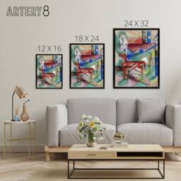 "Artery8 Landscape Animals Abstract Franz Marc Vintage Framed Canvas Wall Art - Size: W12"" x H16""" - thumbnail 4