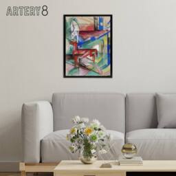 "Artery8 Landscape Animals Abstract Franz Marc Vintage Framed Canvas Wall Art - Size: W12"" x H16""" - thumbnail 3
