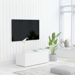 Berkfield Home TV Cabinet White 80x34x30 cm Engineered Wood - Size: 80 x 34 x 30 cm