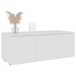 Berkfield Home TV Cabinet White 80x34x30 cm Engineered Wood - Size: 80 x 34 x 30 cm - thumbnail 3