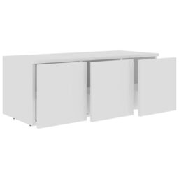 Berkfield Home TV Cabinet White 80x34x30 cm Engineered Wood - Size: 80 x 34 x 30 cm - thumbnail 5