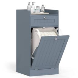 VOGREX Grey Laundry Cabinet with Drawer - thumbnail 2