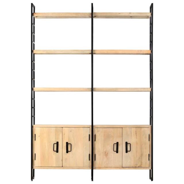 Berkfield Home 4-Tier Bookcase 124x30x180 cm Solid Mango Wood in Brown - Size: 124 x 30 x 180 cm - image 1
