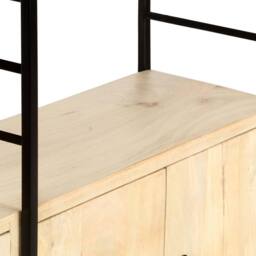 Berkfield Home 4-Tier Bookcase 124x30x180 cm Solid Mango Wood in Brown - Size: 124 x 30 x 180 cm - thumbnail 7