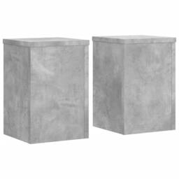Berkfield Home Plant Stands 2 pcs Concrete Grey 25x25x35 cm Engineered Wood - Size: 25 x 25 x 35 cm - thumbnail 3